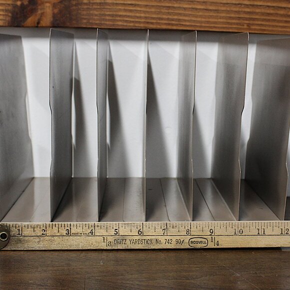 Vintage Metal File Organizer – 5 Slot Industrial Desk Sorter - Picture 4 of 10
